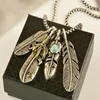 Pendentif Colliers Vintage Plume Aigle Griffe Pour Homme Mâle Boho Feuille Goutte Long Collier Femmes D'été Plage Bijoux