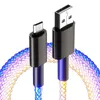 RGB Kleur Licht PD 66W Type C Naar Type C Snel Opladen Datakabel Micro Voor Xiaomi Redmi Samsung huawei OPPO USB C Charge Data Cord