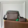 男性メッセンジャーバッグ10Aミラー品質コーティングされたキャンバスコンポジットバッグボックス付きの本革のショルダーバッグL310185S