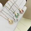 High end silver necklace luxury jewelry lover gift party wedding gold pendant necklace Rose Gold Plated chains fashion designer necklace for woman
