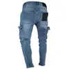 Męskie dżinsy plus size S-4xl Mężczyźni czarny kieszonkowy Jogger Jogger Dżinsy Casual Fashion Elastic Slim Denim Pants Streetwear Hip Hop Biker 230619