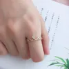 Bagues pour femmes Bague lumineuse de luxe Style Princesse Couronne Zircon Or Rose Quotidien Fête Mode Bijoux Coréen