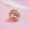 18 Karat Roségold, durchbrochener Linien-Charm für Pandora-Kristall-Diamant-Charms, Damen-Designer-Schmuck, Schlangenkette, Armbandherstellung, Perlen-Charm mit Originalverpackung im Großhandel