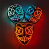 Novidade Games Halloween Double X Luminous Mask Flashing Blood Horror Led Neon Party Full Face Cosplay Costume Accessories 230619