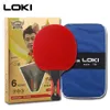 Loki 6 Star Professional Table Tennis Gracket Ebony Carbon Table Tennis Bat Fast Attack Ping Pong Gracket Arc Pingpong Mackets T1909169L