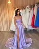 Elegant Lavender Prom Dresses paljetter Stripless Party Evening Gowns Split Formal Long Special Occasion Dress