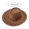 Baretten Eenvoudige Unisex Kids Cowboy Hoed Modieuze Suede Western Voor Halloween Kostuum Accessoires Pography Props Drpship