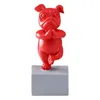 Decoratieve objecten Beeldjes Hars Yoga Franse Bulldog Standbeeld Hars Hond Beeldjes Noordse Creatieve Cartoon Dieren Sculptuur Kinderkamer Decor Ambachten 230617