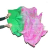 Scene Wear Real Silk Tie Dying Fan For Women Belly Dancing Performance Festival Outfit Competition Accessories Dance Accessory Fans