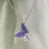 Collane a ciondolo Bubble Butterfly Collana per donne Purple Charms Woman Fashi