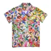 Camisas casuais masculinas Camisa colorida de férias de pássaros Beija-flores e flores Blusas streetwear de verão manga curta estampada tops plus size