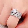Wedding Rings CAOSHI Bright Zirconia Bands Female Fashion Gorgeous Finger Ring Luxury Lady Silver Color Accessories For Engagement