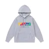 Projektant odzieży męskie bluzy moda streetwear pułapka tęczowa ręcznik Rainbow Hafted Plush Sweater Autumnwinter Student Hoodeed Loose Pullover Trendy Mens C.