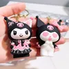 Cute PVC 3D Keychains Kawaii Cartoon Big Eared Dog Pudding Dog Penguin Women Bag Pendant Key Chain