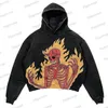 Men's Hoodies Sweatshirts Harajuku Street Comic Loose Hooded Sweater Y2K Loose Autumn American Retro Print Skull Trend Sweater Ins Wind Couple Jacket 230619