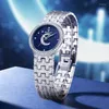 Armbanduhren Mark Fairwhale Starry Sky Zifferblatt Luxusuhr Lady Sparkling Diamond Splicing Quarzuhren Stilvoll Elegant 3350