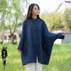 Ubranie etniczne chiński styl tang koszule tradycyjne qipao topy kobiety lniane retro kardigan zen bluzka kimono haori