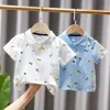 Polos Summer Fashion Kids Clothes Print Short Sleeve Polo Shirts Toddler Boys Outfits Baby Children Tshirt Sport Costume 2-9 Years Old 230617