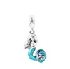 Summer New 925 Sterling Srebrna syrena Ariel Dangle Charm Fit Pandora Bransoletka Bransoletka Krzyki