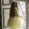 Fille Robes Enfants Tulle Robe De Bal Robe Bébé Filles À Manches Longues Arc À Pois Imprimer Princesse De Mariage Fête D'anniversaire Vestidos