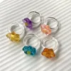 Cluster Rings 18mm Bonito Flor Transparente Charme Resina Anel Acrílico Para Meninas Mulheres Festa Y2K Jóias Femininas Amigos Casal Presentes