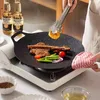 BBQ Tools Accessories Korean Grill Pan with Nonstick Round BBQ Griddle Compatible for Induction Gas Stove Electric Cooktop Kitchen Utensils With Free 230617