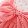 Mädchen Kleider Casual Polka Dot Baby Mädchen Kleidung Süße Sommer Kinder Prinzessin Kleid Kurzarm Kleidung Bogen Party Vestidos