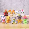 Figure di giocattoli d'azione Nuova figura anime digitale Digimon Adventure 9 pezzi/set Modello di cartone animato Ornamenti per auto Decorazione di azione Collezione di giocattoli