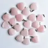 Naturstein, 25 mm, Herzform, Rosenquarz-Anhänger, rosafarbener Edelstein, passend für Ohrringe und Halsketten, sortiert
