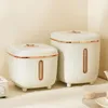 Storage Bottles Rice Dispenser Food Container With Measuring Cup Kitchen Bucket Sealed Cereal Box Insect Proof Moisture