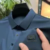 Mäns T-skjortor Sommaris Silk Seamless Breattable T-shirt Men's Short Sleeve Lapel High-end utsökt broderi Fashion Casual Polo