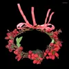 Decorative Flowers 1Pcs Pinecone Garland Bridal Headdress Artificial Decor Wedding Wreath Girl Seaside Vacation Beach Accessories