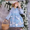 Vestidos Casuais 2023 Outono Estilo Japonês Menina Kawaii Vestido Sweet Lolita Bonito Orelhas de Laço Gótico Loli Cosplay Robe Oversize Anos 90