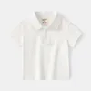 T-shirty solidne dzieci koszule polo bawełniane letnia wysokiej jakości koszulki maluchowe dziecko koszulki dla dzieci ubrania 230617