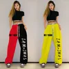 Pantaloni da donna stampati individualizzati Hip-hop Shuffle allentati leggings da danza jazz Y2k abiti moda donna streetwear coreano giallo rosso