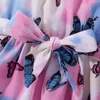 Robes de fille Robe de fille Été Tempérament Chemise sans manches Papillon Princesse Rose Vêtements pour enfants