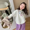 Pullover Maglione da ragazza Abito autunnale e invernale Baby Lovely Girocollo Abiti a base di maglia spessa per ragazze 230619