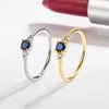 Pierścienie klastra Diwenfu 14K złota biżuteria szafirowa Pierścień dla kobiet dołącz do imprezy Blue Topaz Stone Bizuteria Silver 925 Kobiety