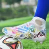 Andra idrottsartiklar Soccer Shoes Teenager Adult Hightop FG Football Boots Lightweight Breattable Soft Professional Cleats Storlek 33 Chuteira 230619