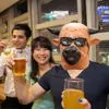 Parti Maskeleri Furry Bull Mask Rave Cosplay Lateks Maskara Kaput Cadılar Bayram