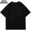 T-shirt da uomo T-shirt Hip Hop da uomo Streetwear T-shirt stampata in stile scuro T-shirt estiva a maniche corte Maglietta in cotone Harajuku Tops Nero 230619