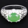 Cluster Ringen 23x12mm Jazaz Luxe 8.5gg Echte Groene Smaragd Roze Saffier CZ Dames Bruiloft 925 Solid Sterling Zilveren Ring