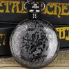 Pocket Watches Steampunk Copper Vintage Hollow Gear Hollow Quartz Pocket Watch Necklace Pendant Clock Chain Men Women 230619