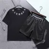 여름 남성 디자이너 트랙 슈트 조깅복 남자 트랙복 풀버 러닝 스웨트 셔츠 맨 짧은 슬리브 바지 패션 땀 트랙 정장 B11J