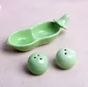 100PCS = 50set/lot Two Peas in a Pod wedding gift Ceramic Salt & Pepper Shakers wedding Gift with gift box