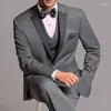 Męskie garnitury męskie krawiecka 2023 Made Groom Tuxedos na ślub Slim Fit Men Coniuntos de Blazer Set Set Pants z kamizelką Itilian