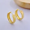 Hoop Earrings 18K Gold Plated 4mm Wide For Women Chunky Earing 20mm Pendientes Mujer Statement Jewelry Accessories Gifts