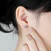 Stud Earrings Huitan Aesthetic Cubic Zirconia Silver Color Bridal Wedding Engagement Party Earring Statement Jewelry For Women