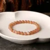 Strand Natural Luxury Retro Jinsha Orange Moonlight Stone Pulsera DIY Single Ring Ladies Ruby Red Sunstone Lovers