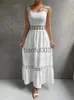 Casual Dresses Boho Weißes Kleid Frauen Sexy Midikleid Weiblich Ausgehöhlt Elegantes Schulterfreies Strandkleid Damenmode Kleid Mit Quadratischem Kragen J230619